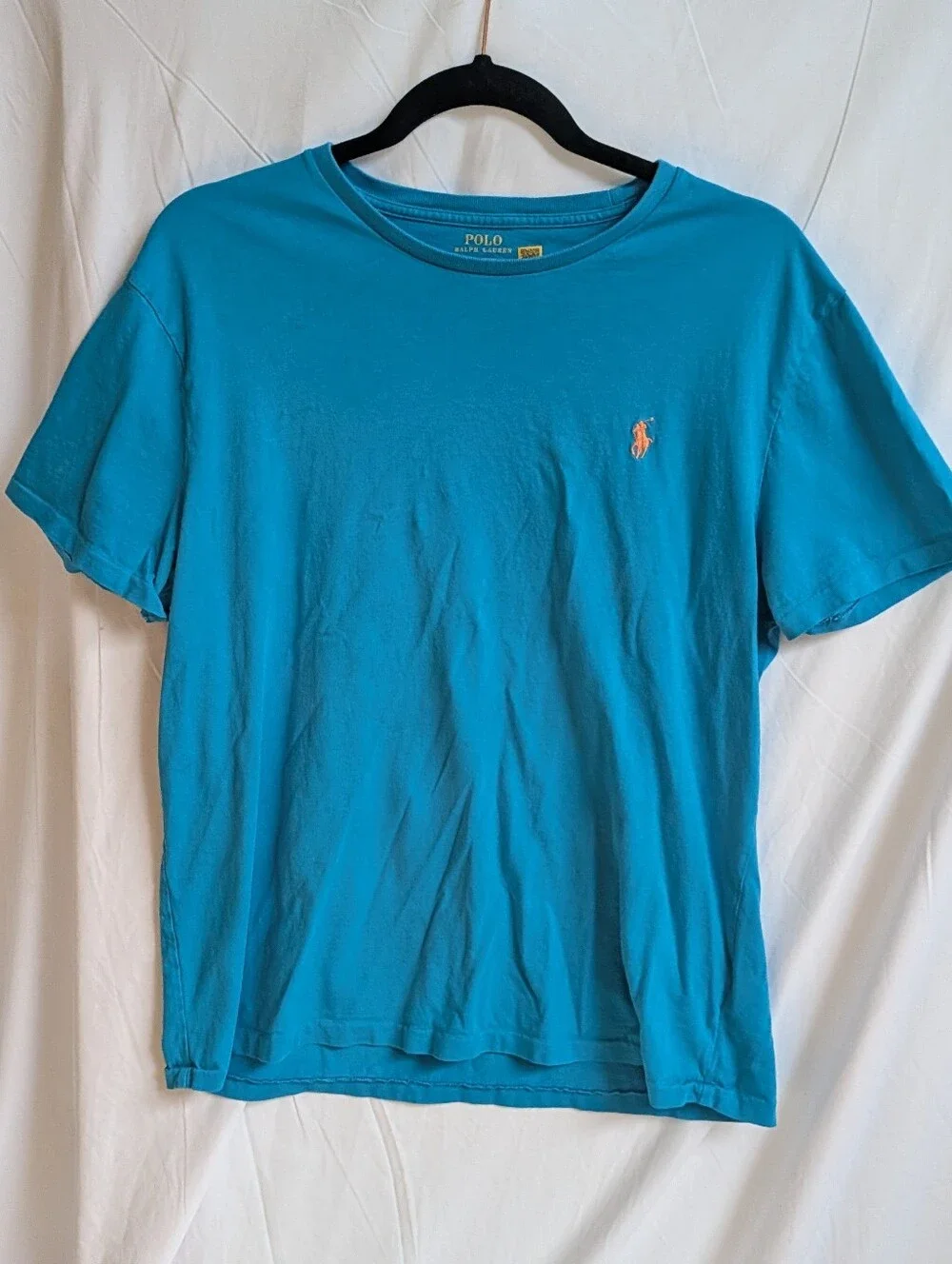 Polo by Ralph Lauren Teal Short Sleeve Crew Neck Tee with Orange Pony